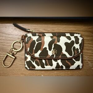 Tory Burch Emerson Leopard Print Card Holder with Gold Accents